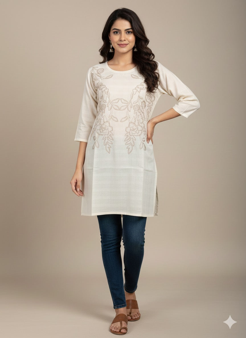 St036- Embroidered Floral Top