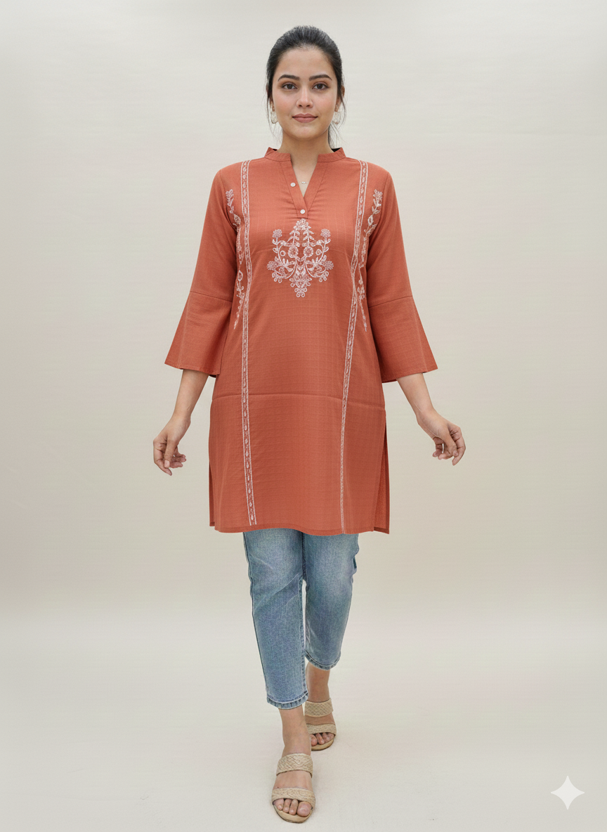 St050- Embroidered Floral Top