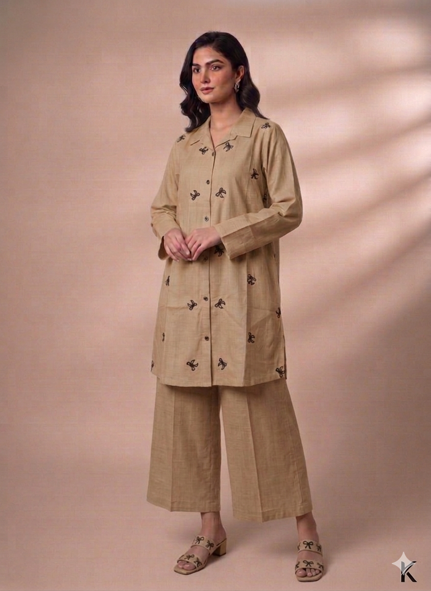Cs050- Trending Cotton Embroidered Cordset