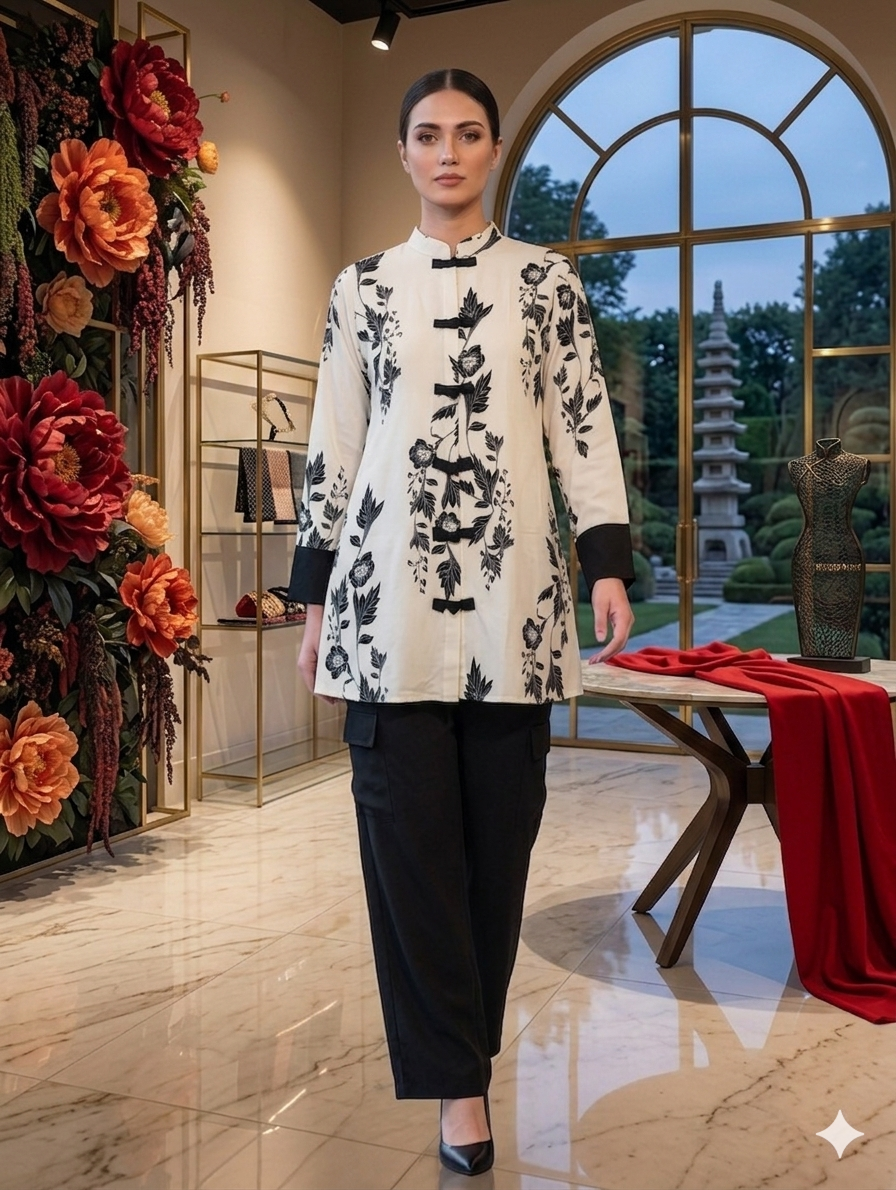 Cs051- Imported Georgette Top With Cargo Trouser