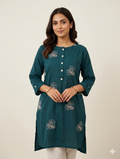St127- Slub Embroiderd Top