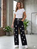 J024- Embroidered Heart Broken Baggy Jeans