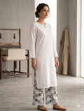 Sw006- Chickenkari Long Shirt With Printed Straight Trouser