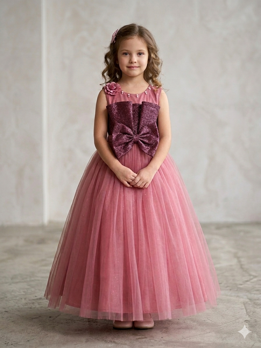 Ff048- Imported Net Barbie Frock