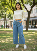 J011- Trending Heart Embroidered Baggy Jeans