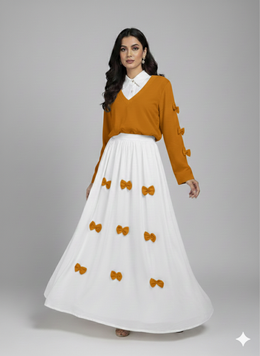 Cs017- 2pc Imported Grip Bow Style Maxi With Top