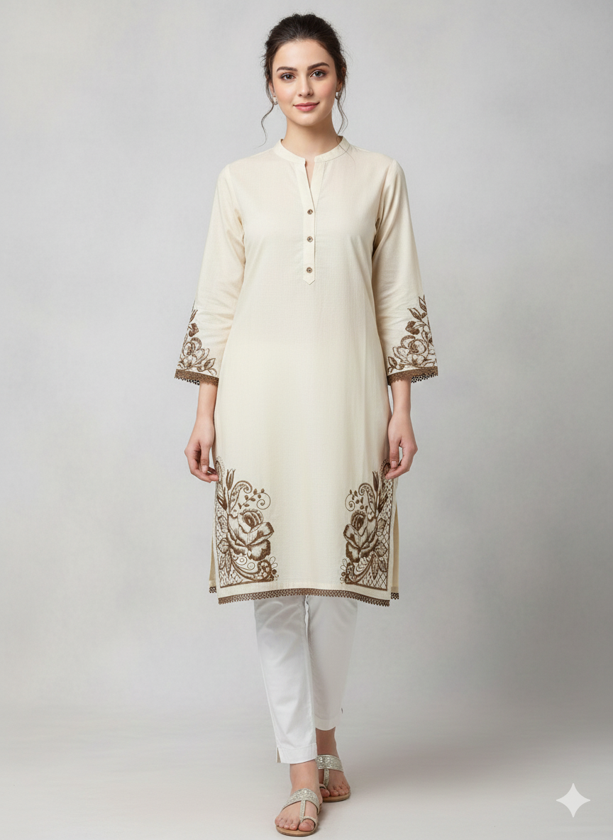 St030- Daman Embroidered Top