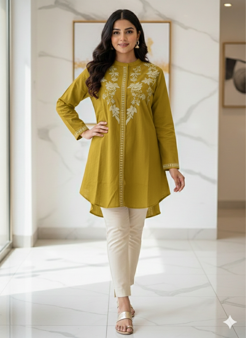 St017- Floral Embroidered Top