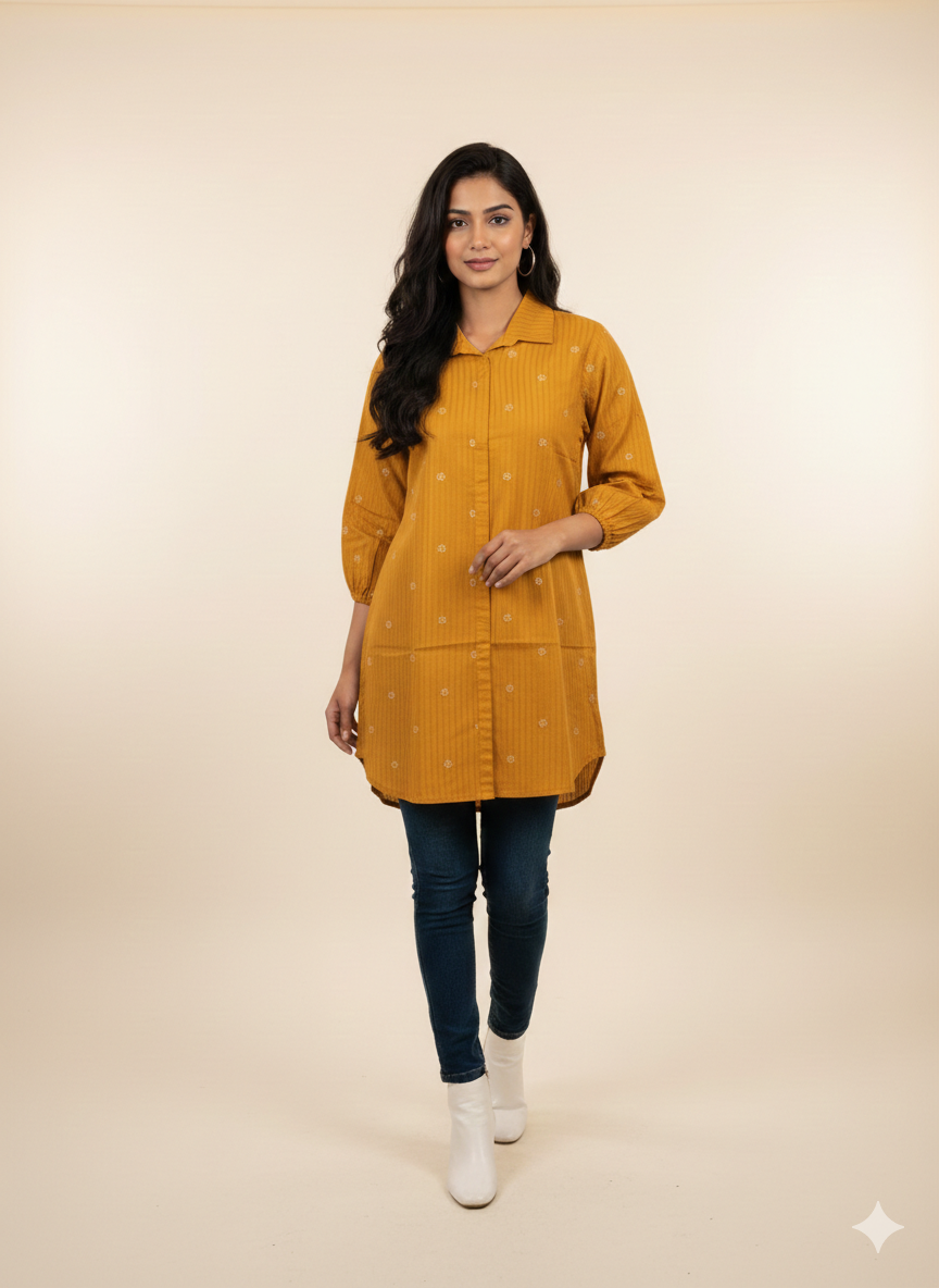 St101- Floral Embroidered Top