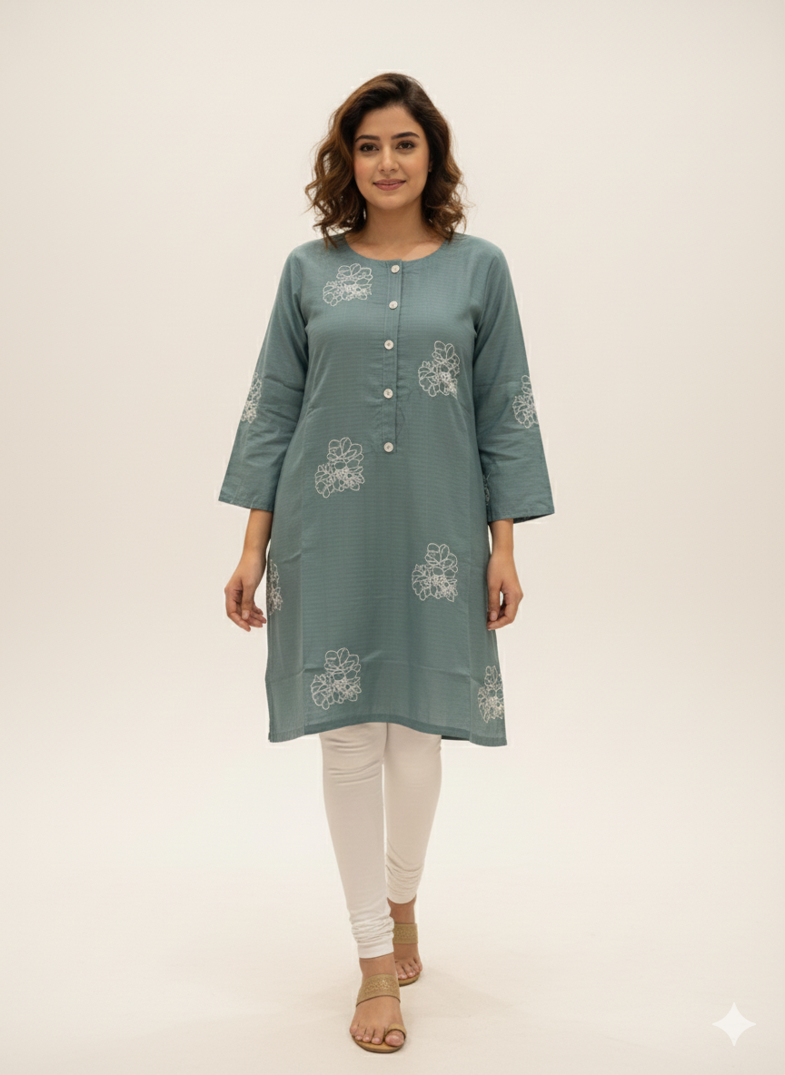 St047- Embroidered Floral Top