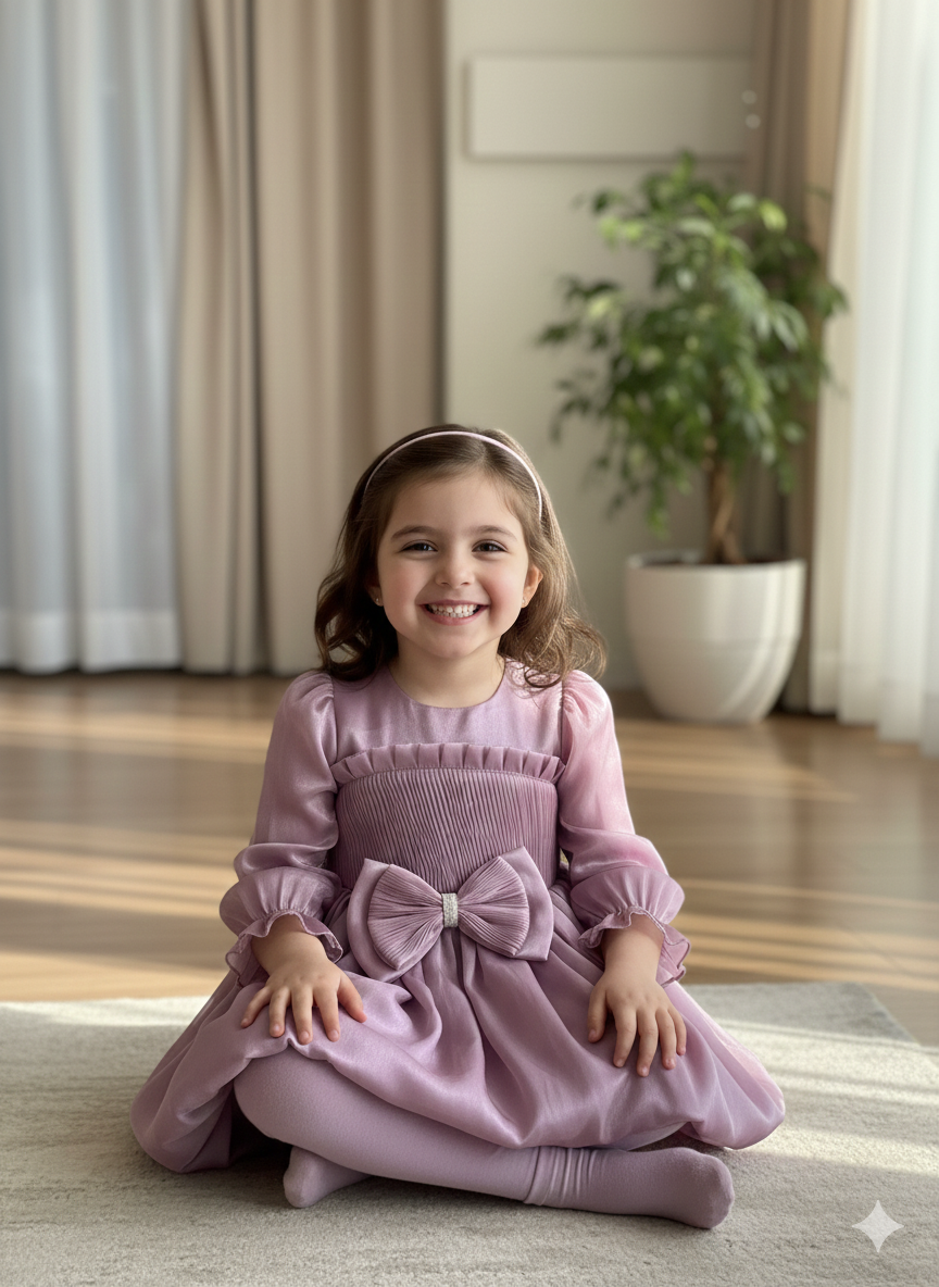 Ff006- Crystal Silk Bow Frock