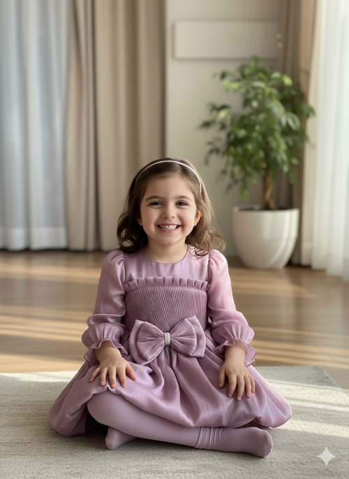 Ff006- Crystal Silk Bow Frock