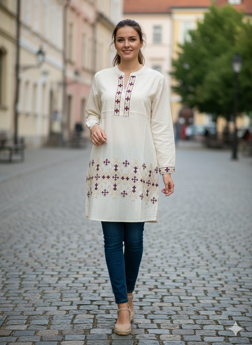 St029- Daman Embroidered Top