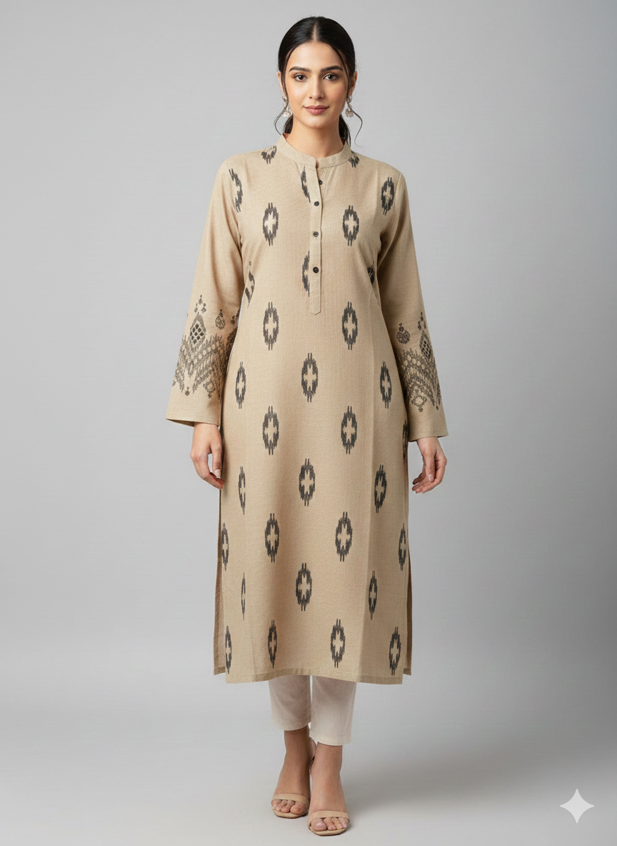 St007- Long Length Embroidered Top