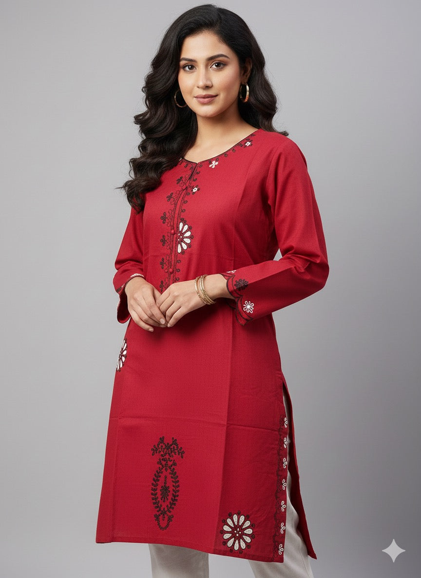 St034- Embroidered Floral Top