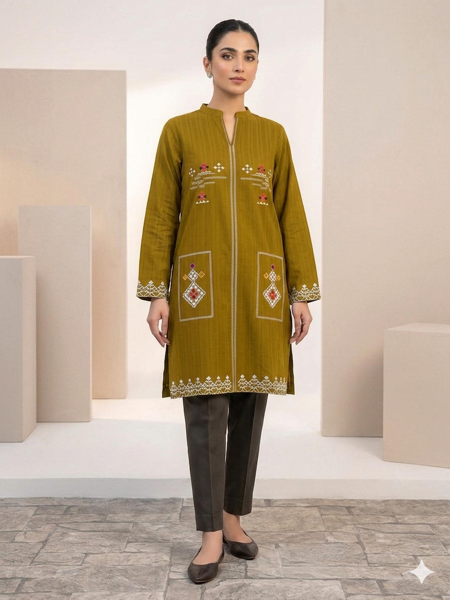 St105- Floral Embroidered Top
