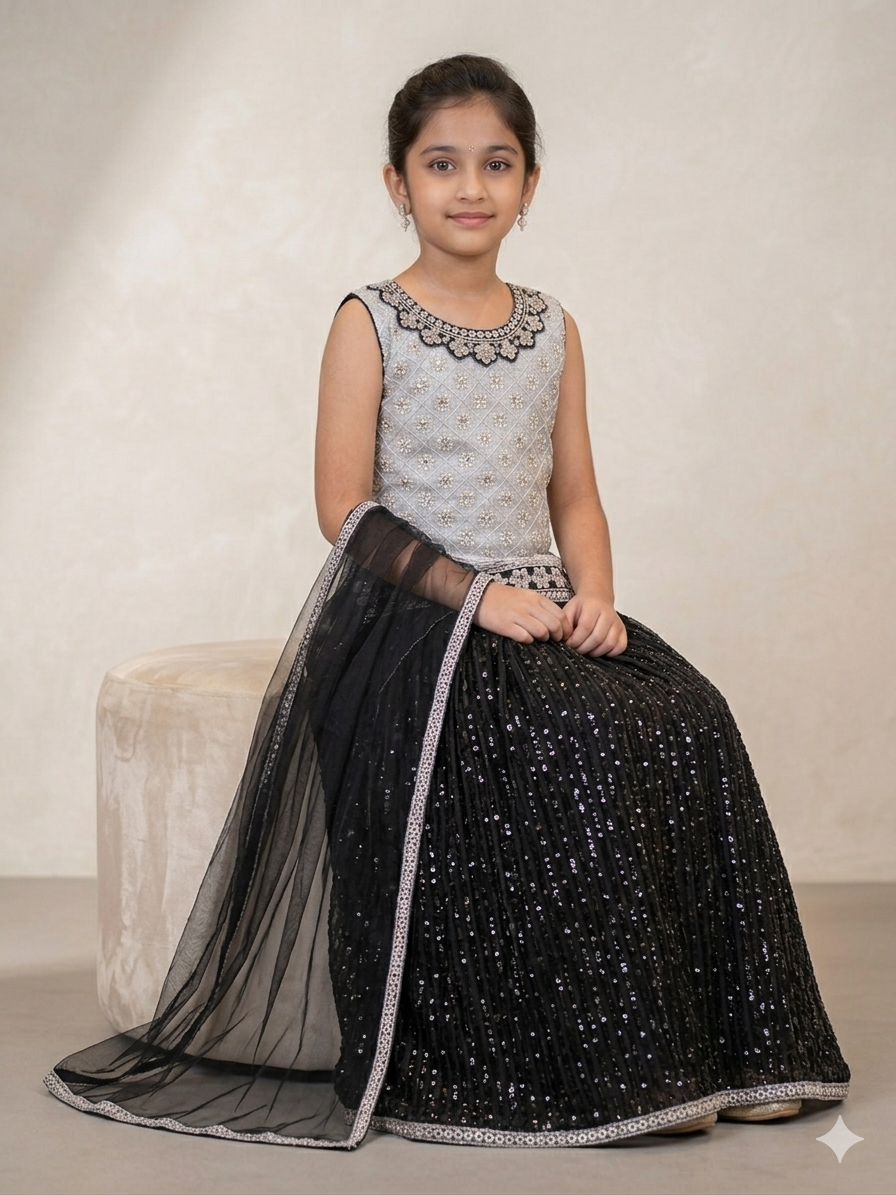 Ff046- Moonlight Skirt With Handmade Kurti