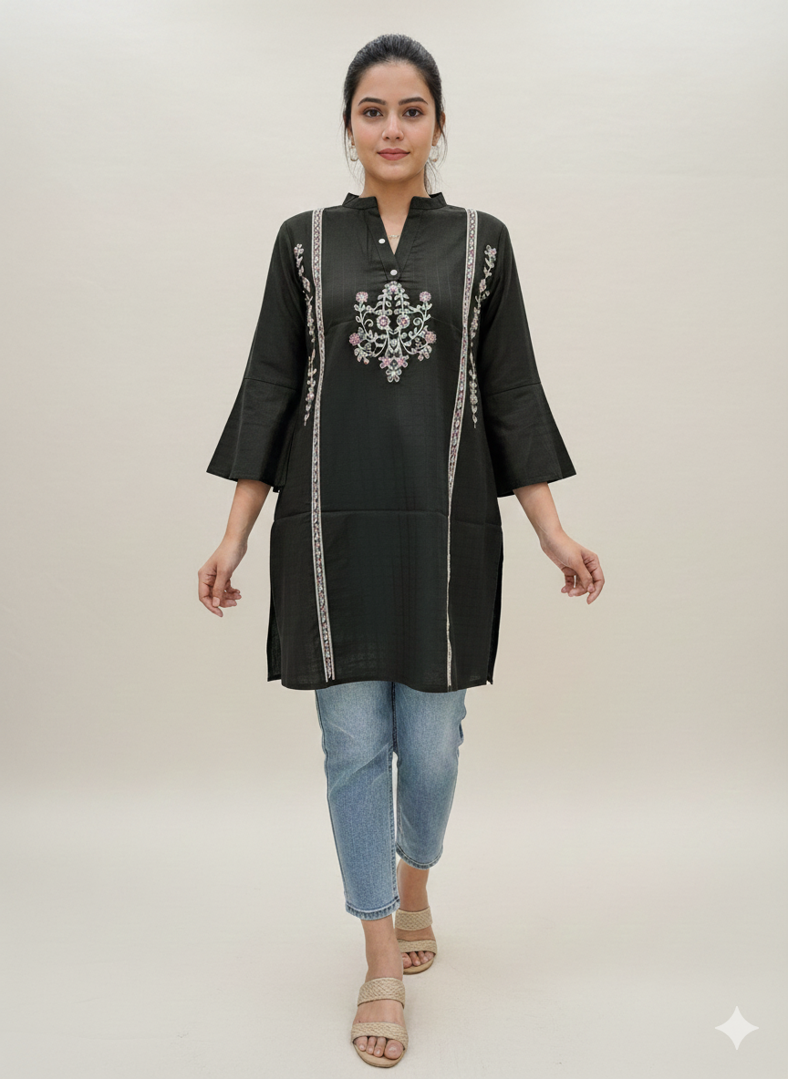 St050- Embroidered Floral Top