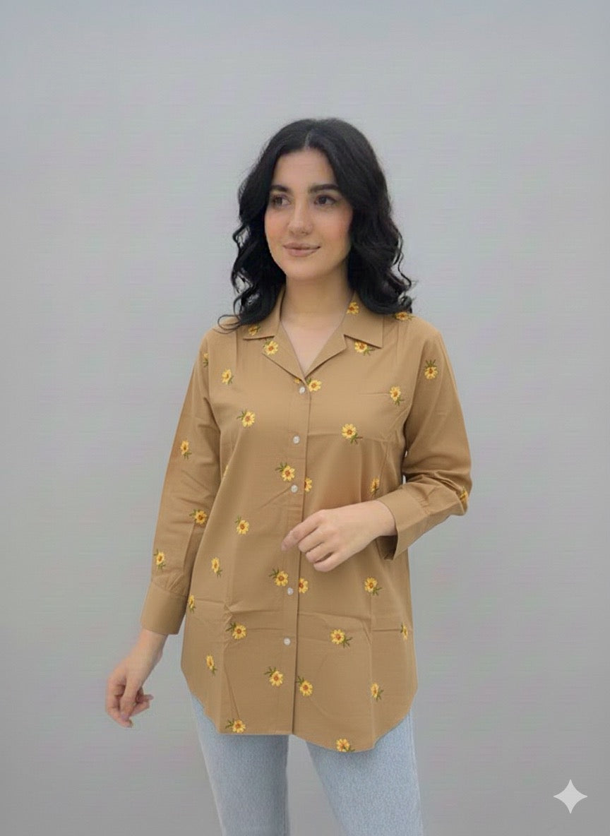 St038-  Sunflower Embroidered Baggy Top