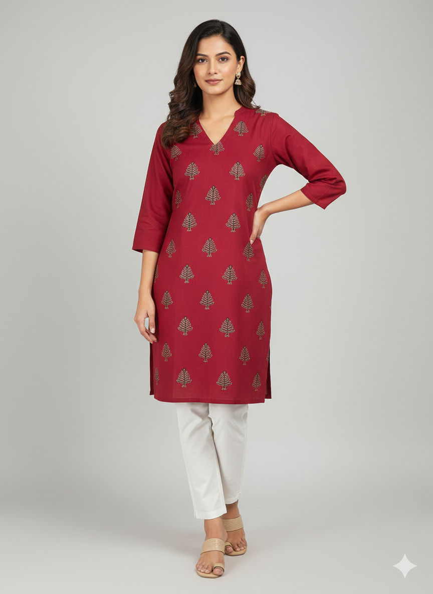 St065- Random Embroidered Top