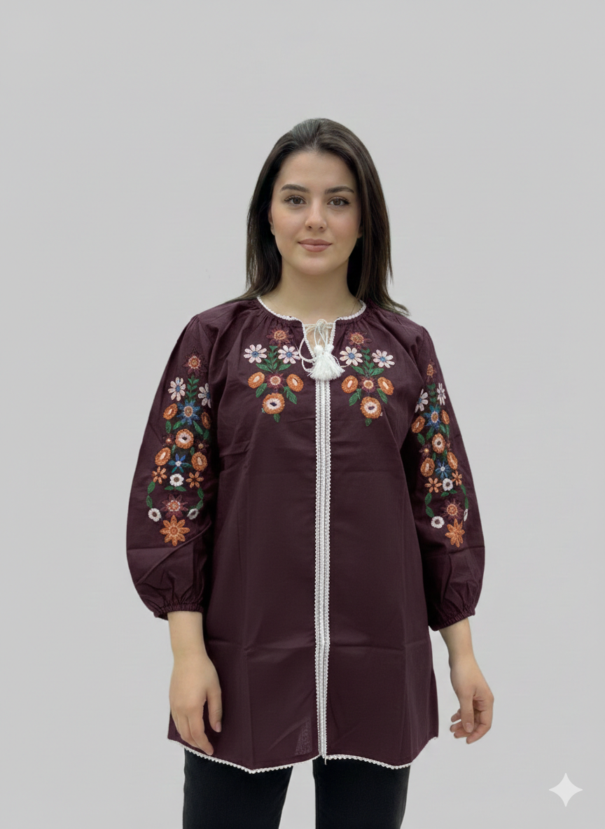 St061- Embroidered Baggy Top