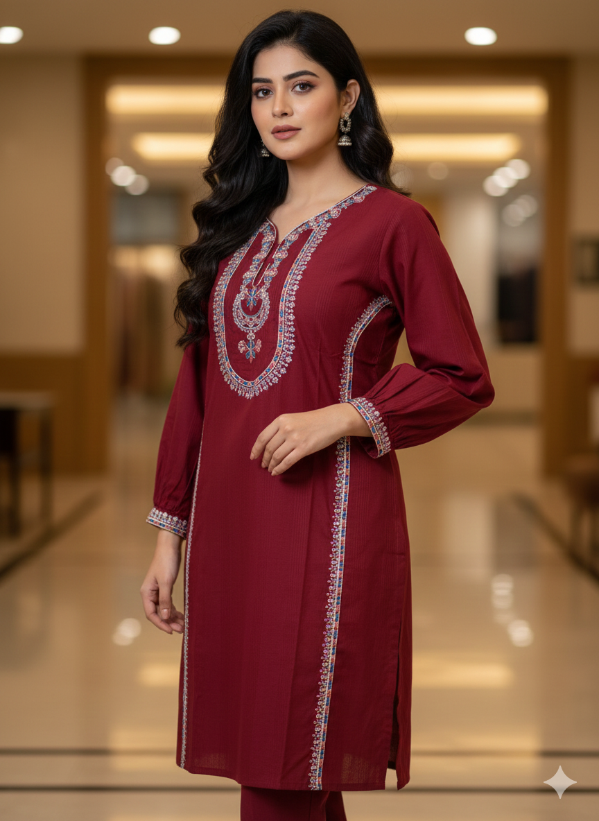 St015- Multi Sequence Embroidered Top