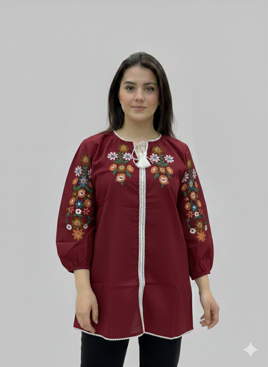 St061- Embroidered Baggy Top