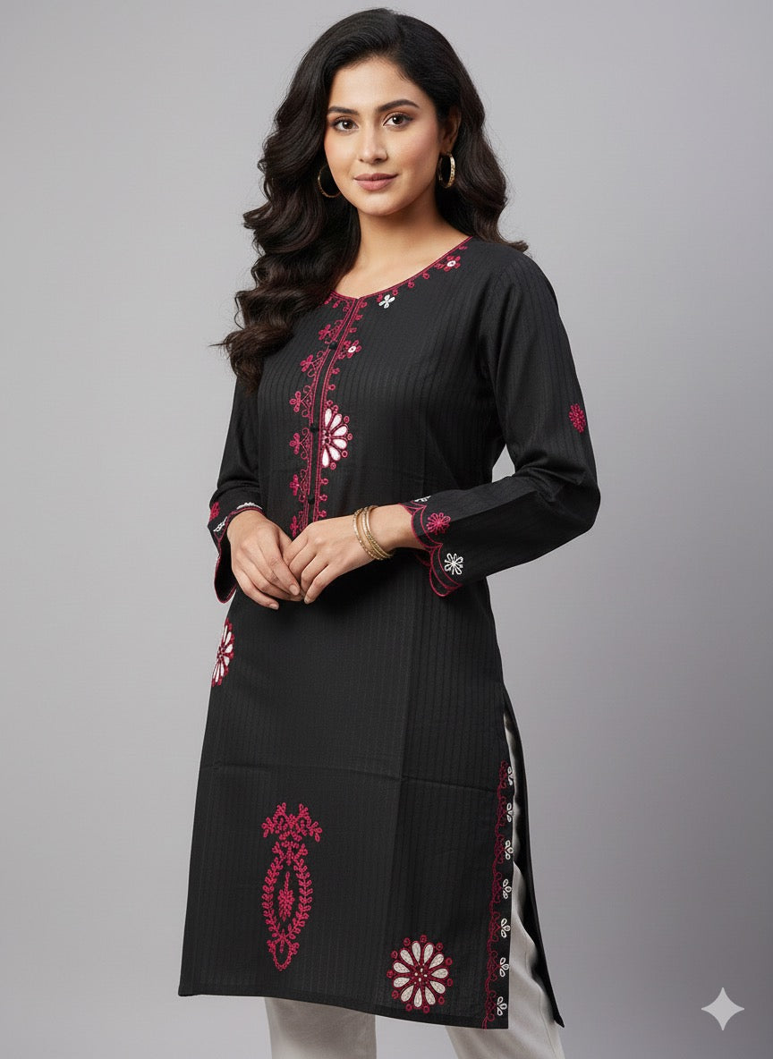 St034- Embroidered Floral Top