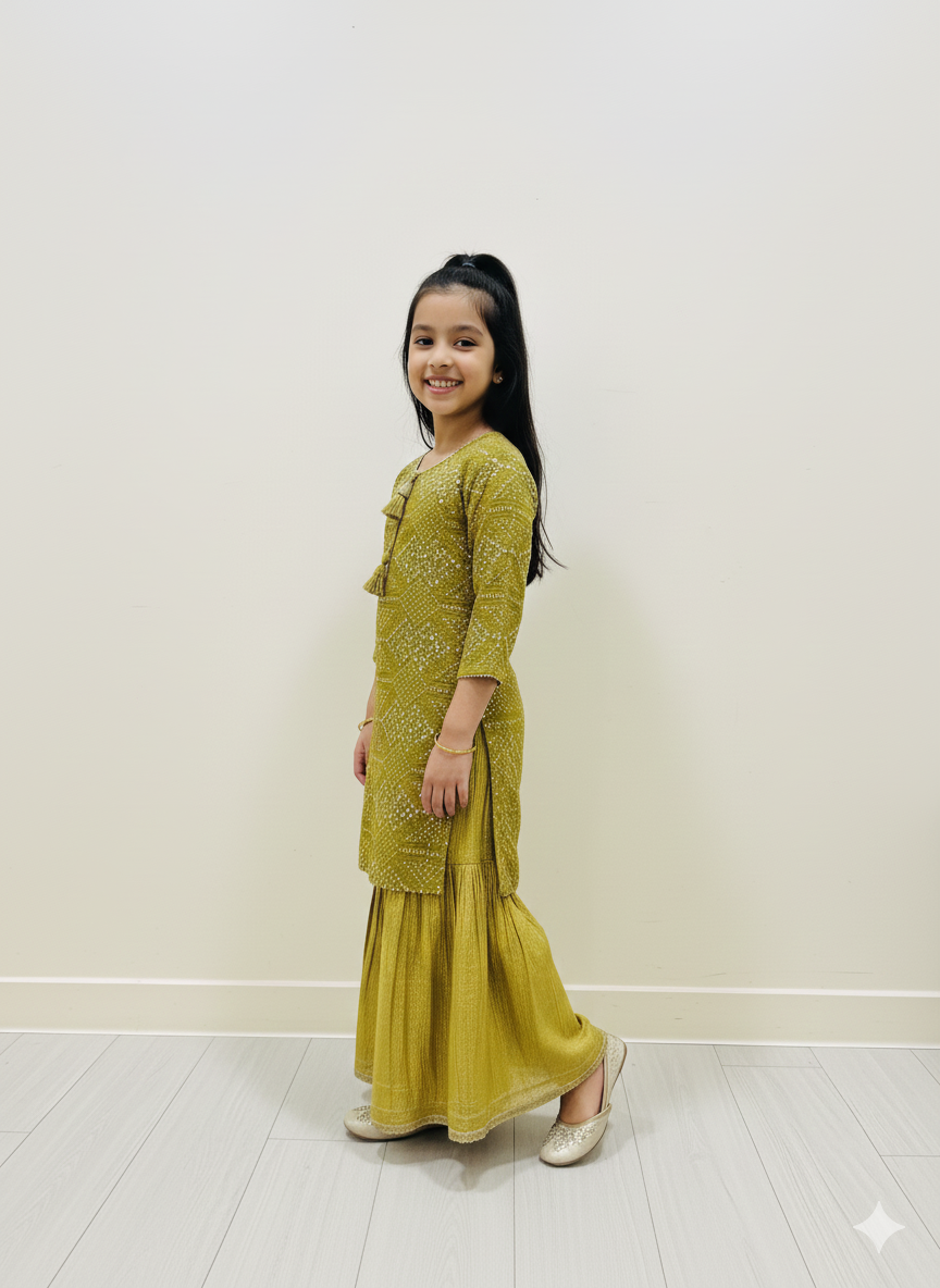 Ff009- Sequence Fancy Shirt With Sharara