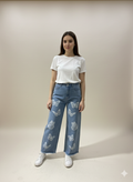 J018- Butterfly Print Baggy Jeans