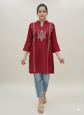 St050- Embroidered Floral Top