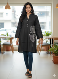 St055- Flower Embroidered Top