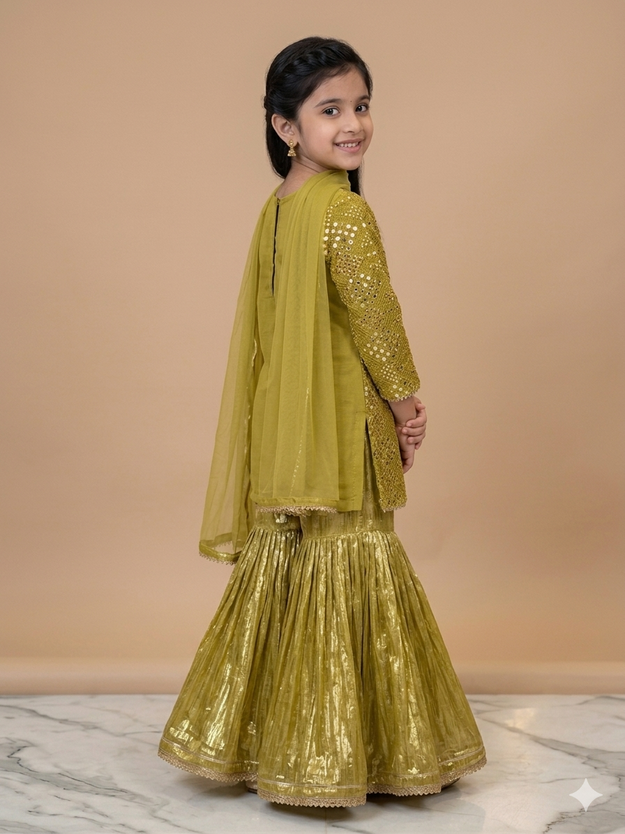Ff009- Sequence Fancy Shirt With Sharara