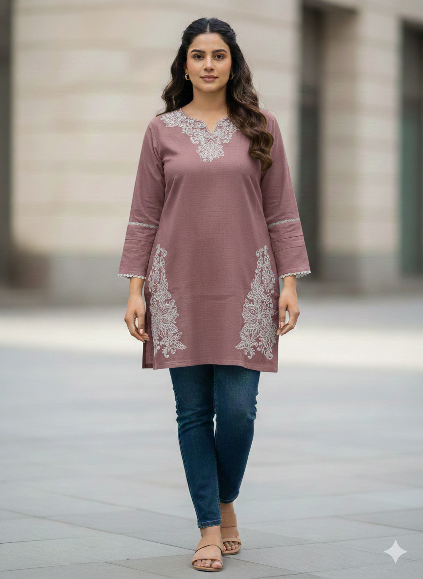 St048- Embroidered Floral Top