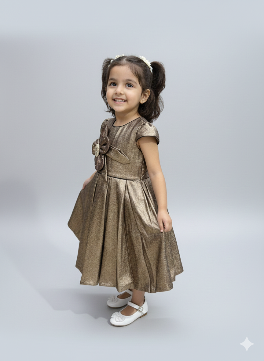 Ff005- Shamose Silk Floral Frock