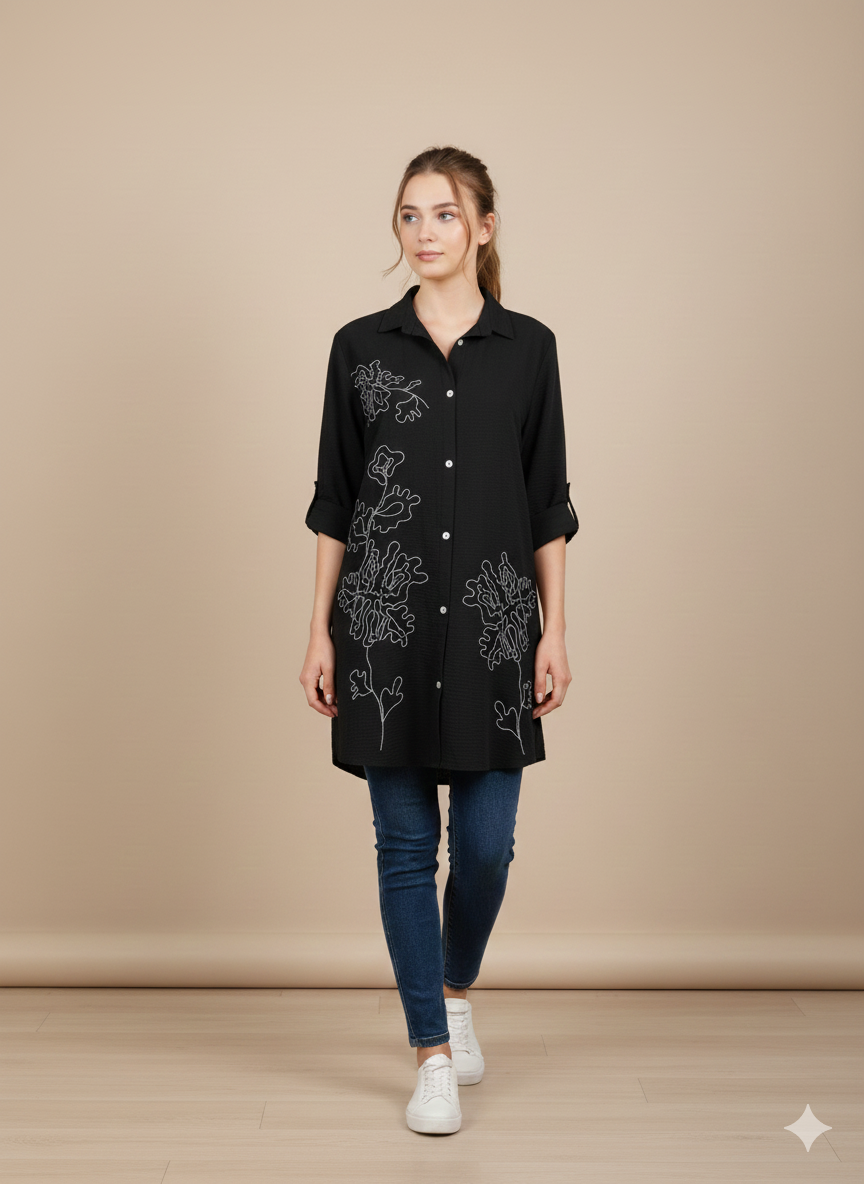 St012- Crush Embroidered Top