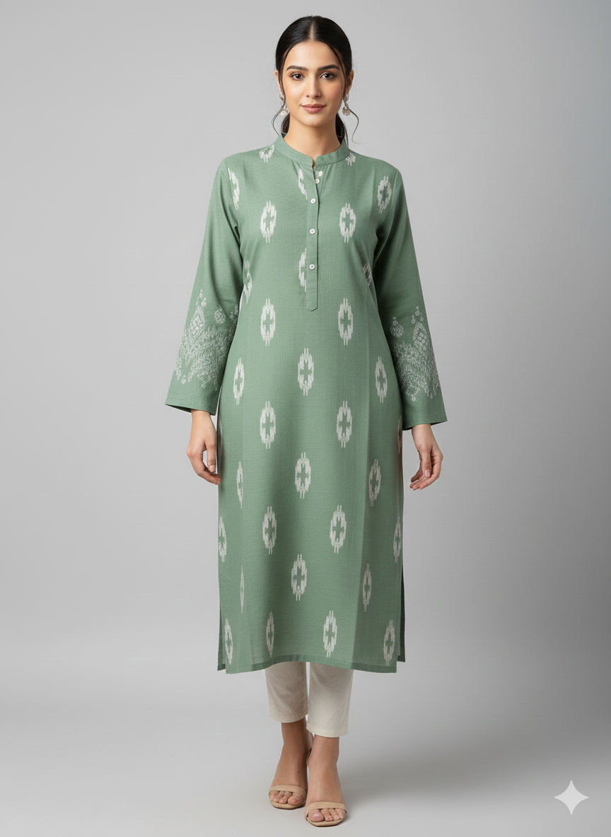 St007- Long Length Embroidered Top