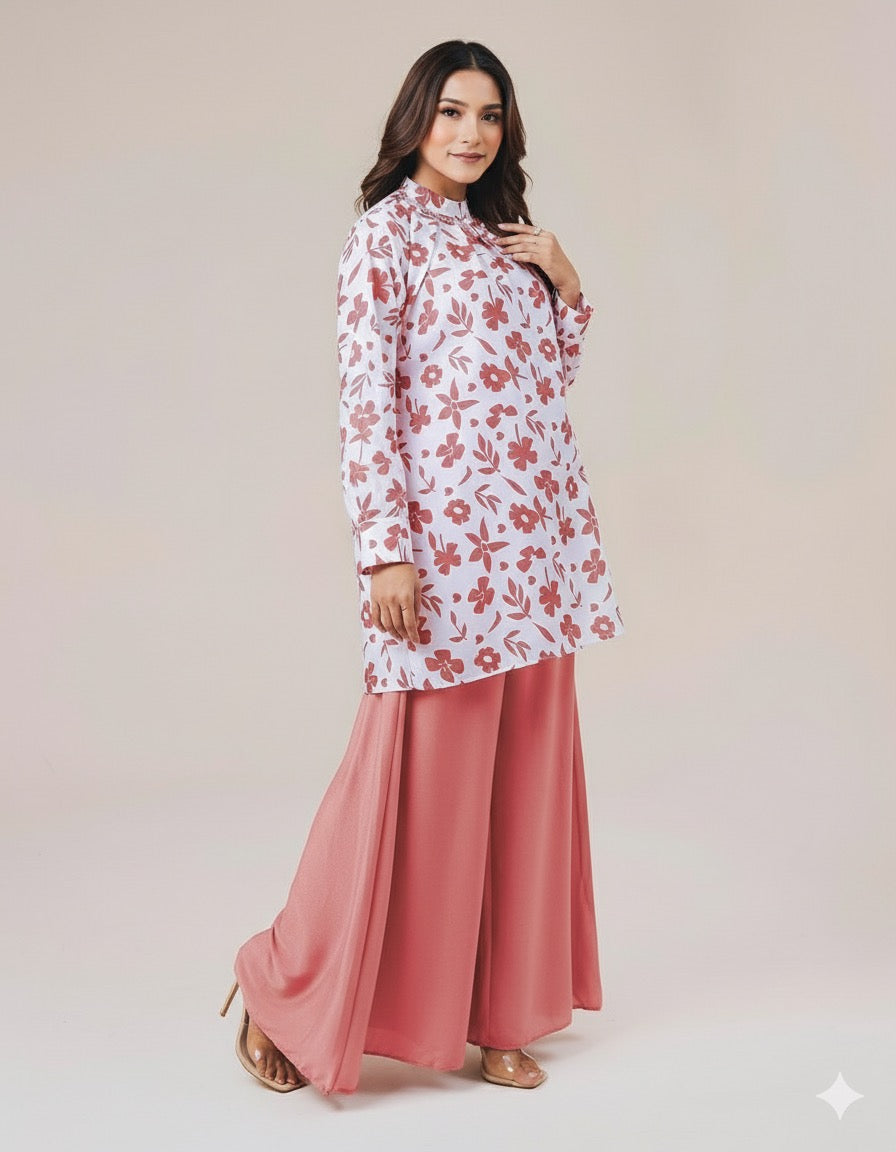 Grip Printed Top With Flapper