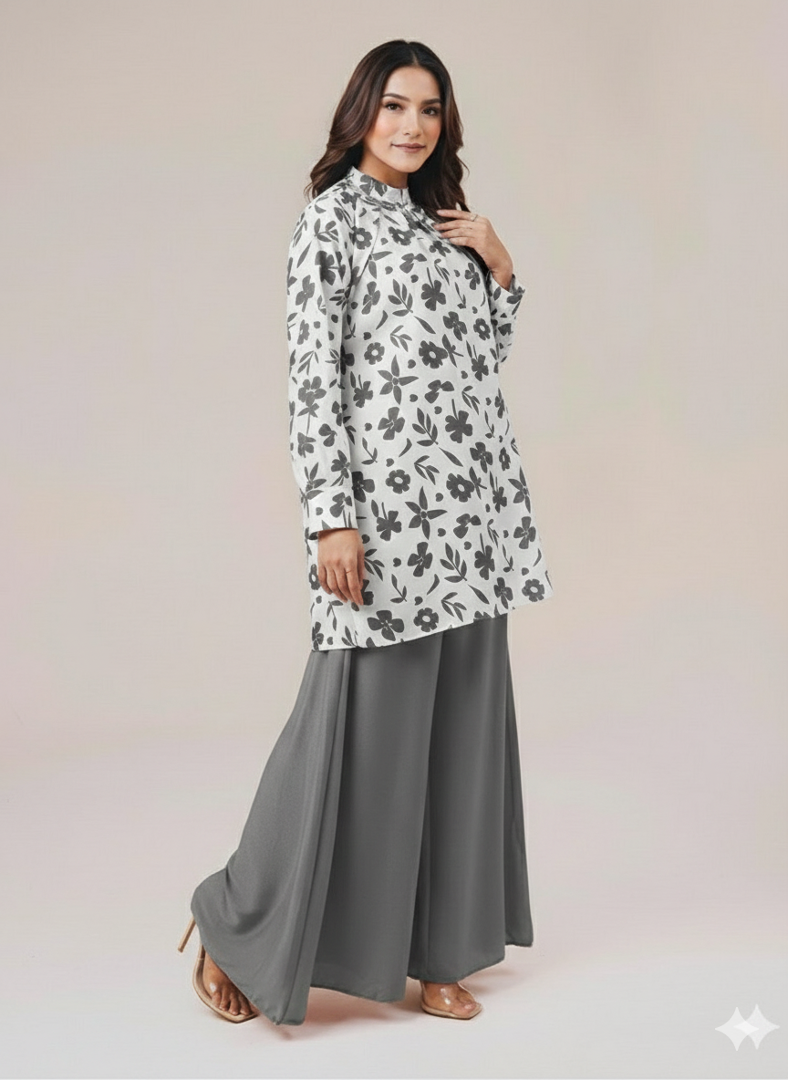 Cs002- Grip Printed Top With Flapper