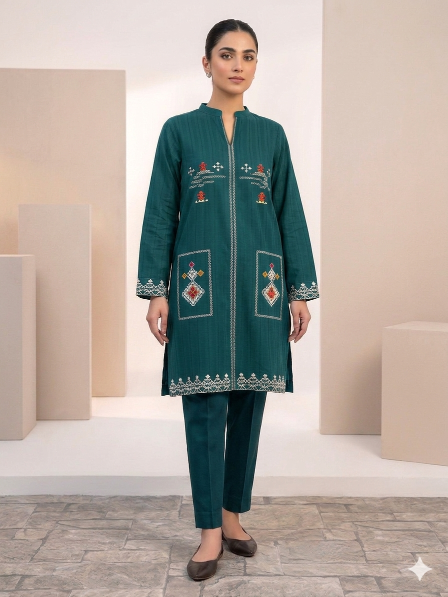 St105- Floral Embroidered Top
