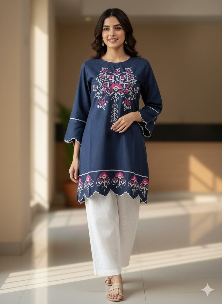 St043- Embroidered Floral Top