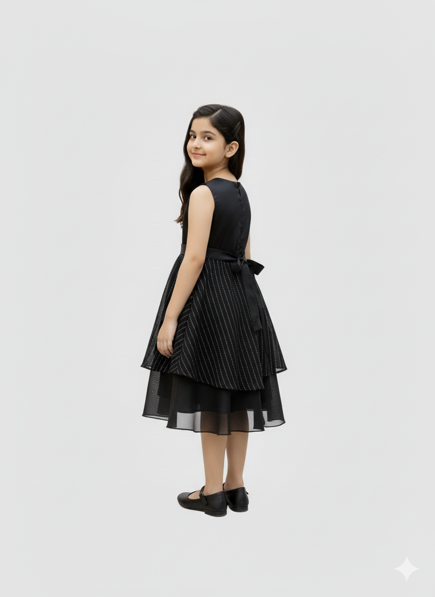 Ff002- Crystal Silk Floral Frock