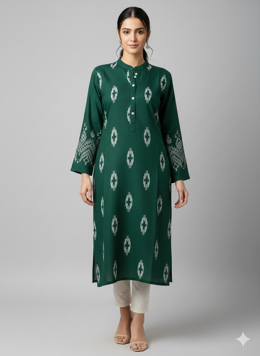 St007- Long Length Embroidered Top