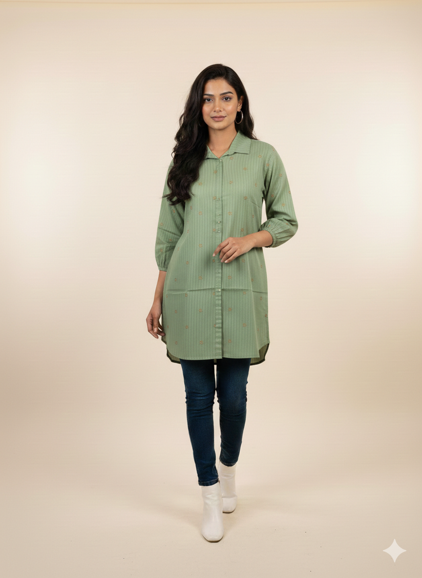St101- Floral Embroidered Top