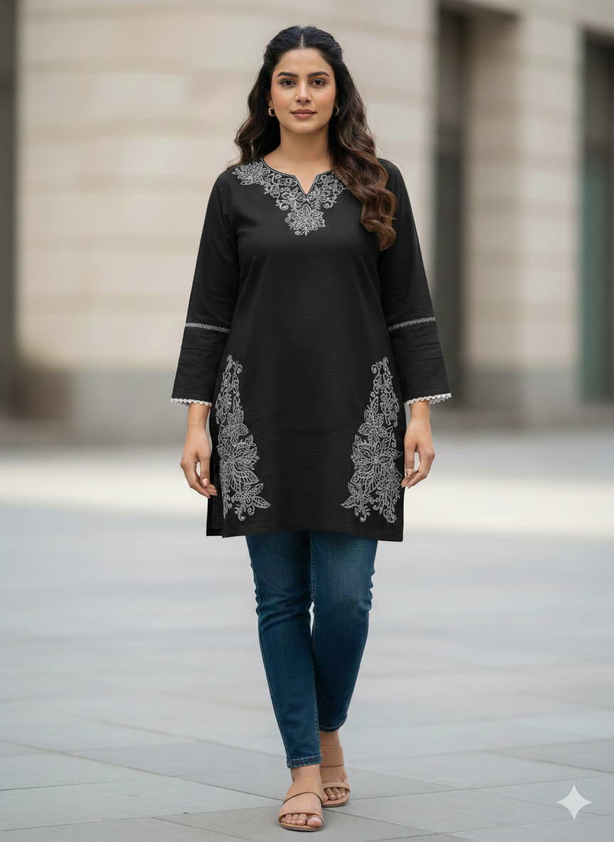 St048- Embroidered Floral Top