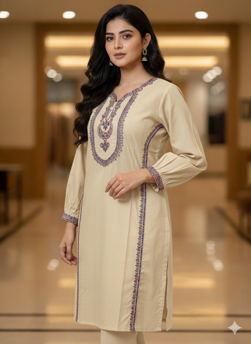 St015- Multi Sequence Embroidered Top