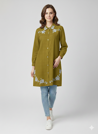 St053- Floral Embroidered Top