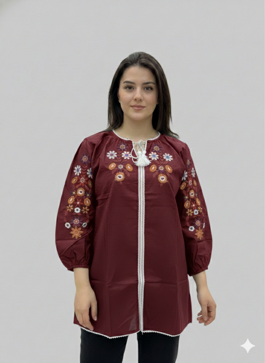 St061- Embroidered Baggy Top