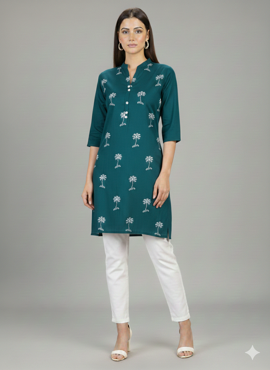 St064- Embroidered Floral Top