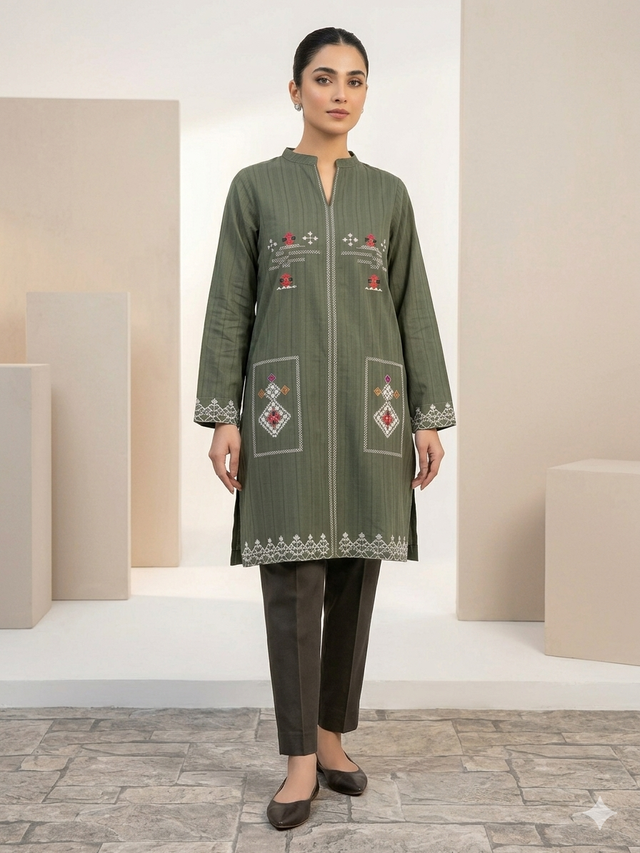 St105- Floral Embroidered Top